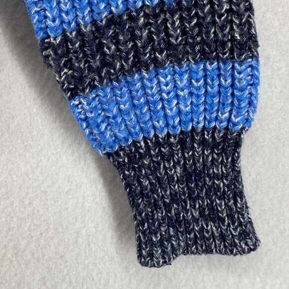 C&C CALIFORNIA Sweater L Ribbed Striped Jumper Pullover Blue Orange - Picture 7 of 12